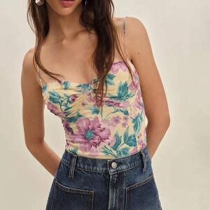 NWT Reformation Pixie Top Mira | Floral Sweetheart Camisole 4